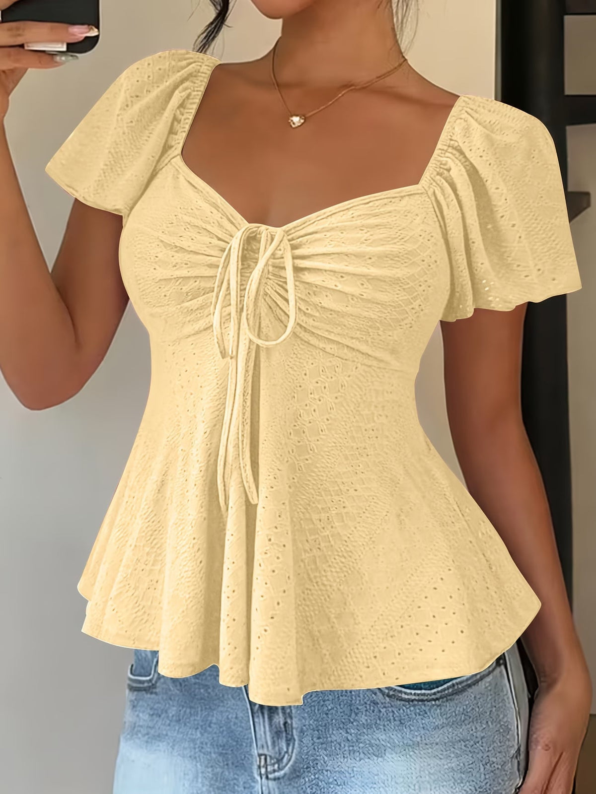 Mariah | Breathable V-Neck Drawstring Top 7