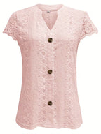 Debbie | Elegant Button V-Neck Shirt 5