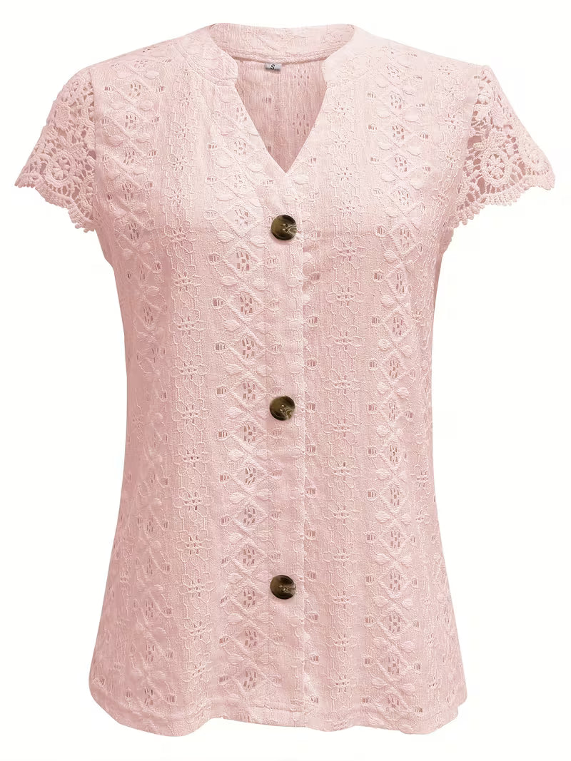 Debbie | Elegant Button V-Neck Shirt 5