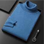 Men's Ribbed Turtleneck Sweater with Long Sleeves 1
