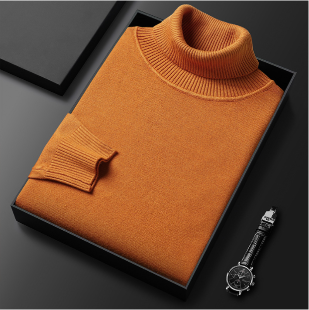 Men's Ribbed Turtleneck Sweater with Long Sleeves 11