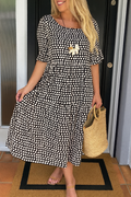 IRIS | SABLE SHORT-SLEEVE MIDI DRESS 4