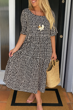 IRIS | SABLE SHORT-SLEEVE MIDI DRESS 4