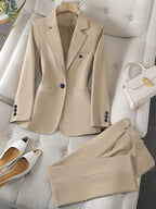 Women's Tailored Blazer Set with Notched Lapel 3