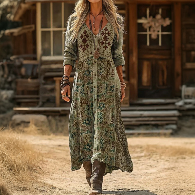 Shannon | Stylish Vintage Long Sleeve Casual Dress 1