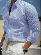 Damian | Breathable Striped Long-Sleeve Lapel Shirt 3