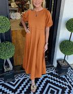 Octavia | Puff Sleeve Round Neck Maxi Dress 6