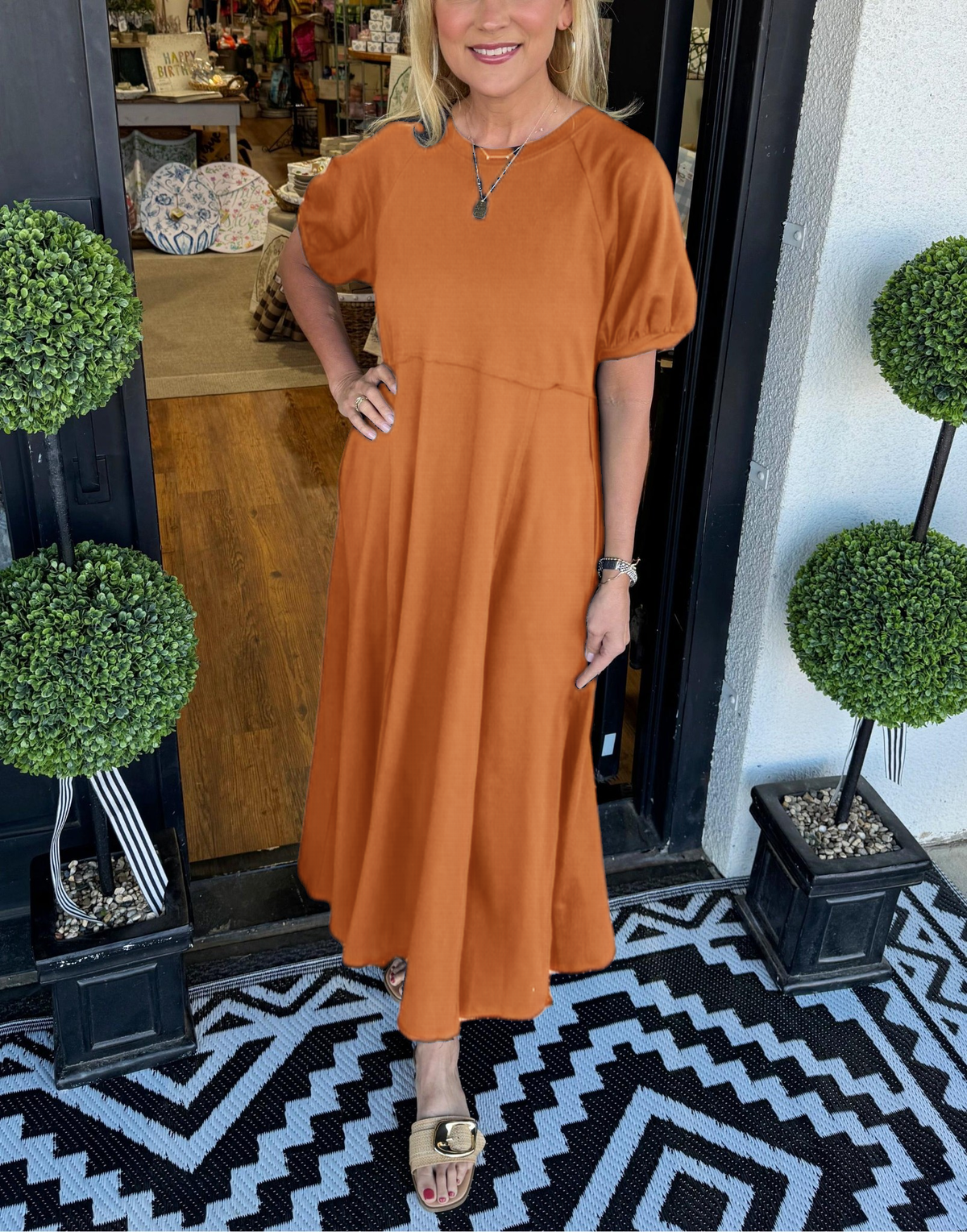 Octavia | Puff Sleeve Round Neck Maxi Dress 6