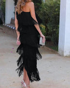 Francesca | Stylish Dropped Shoulders Long Dress 8