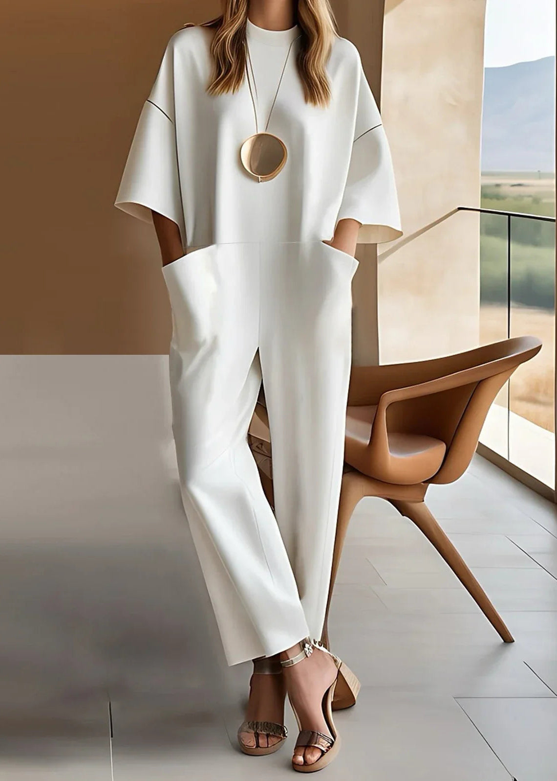 Nadia | Elegant Wide Sleeve Pocket Jumpsuit 1