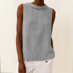 Honora | Casual Sleeveless Roll Collar Top 1