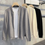 Men's Ribbed Zip-Front Cardigan with Loose Fit 6
