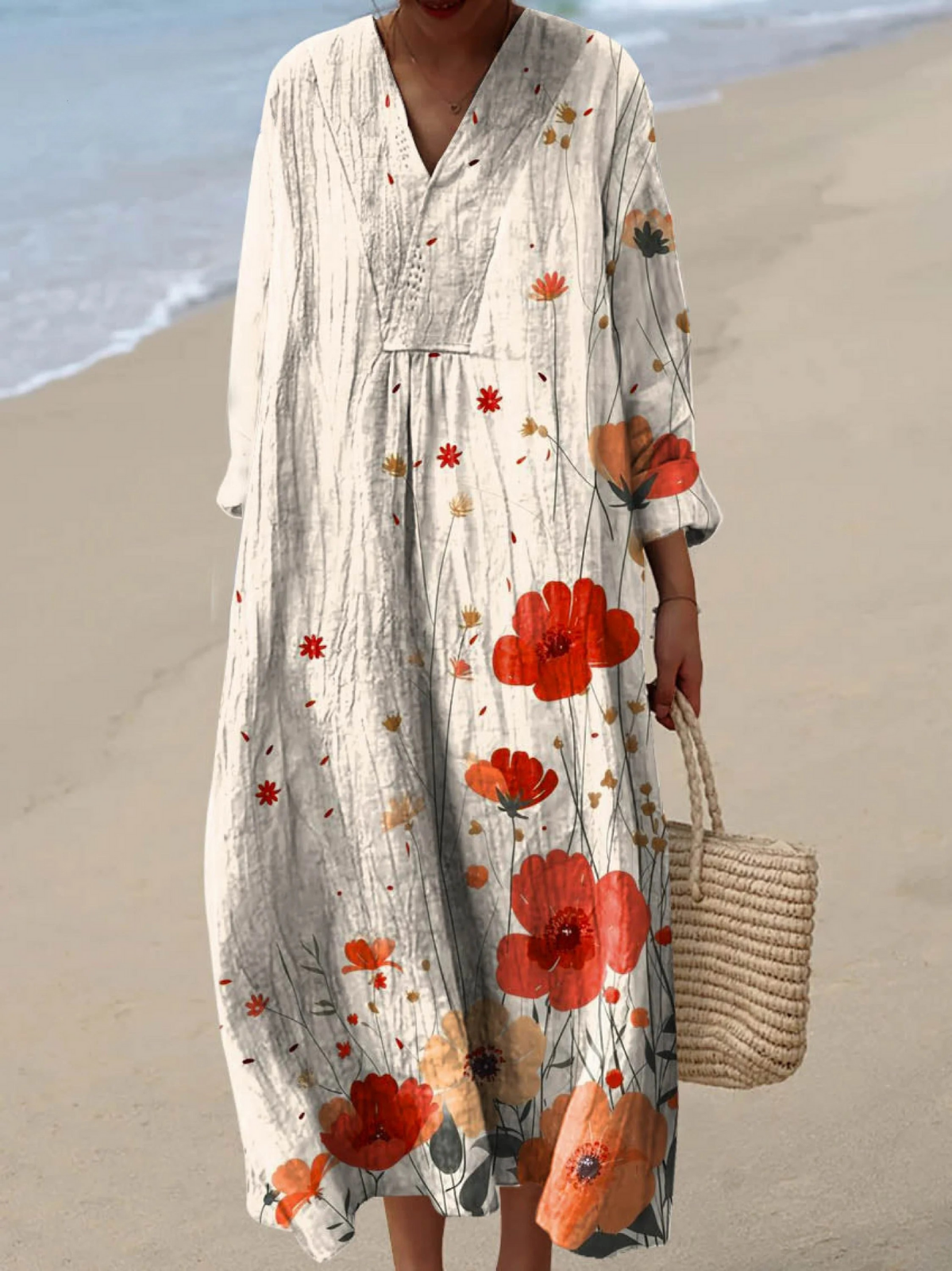 Cordelia | Stylish Floral Pattern Art Print Dress 1