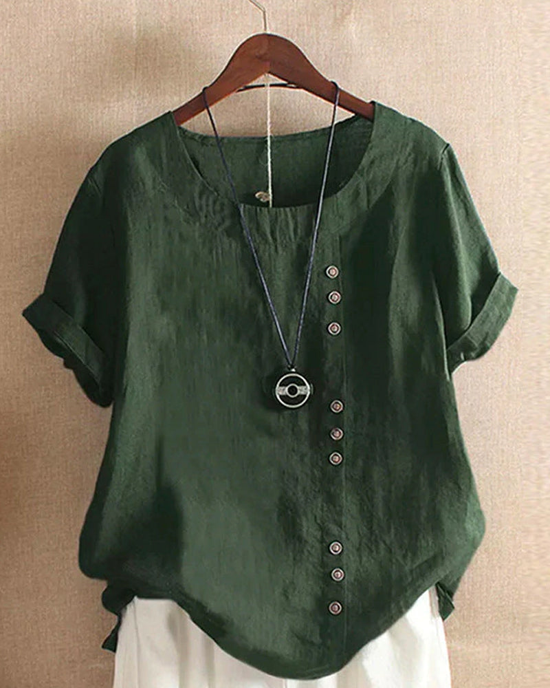 Adeline | Short Sleeve Round Neck Blouse 4