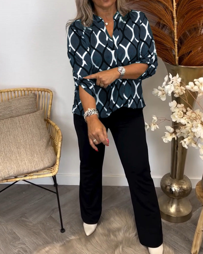 CHRISTABEL | CASUAL LONG-SLEEVE PATTERNED BLOUSE 12