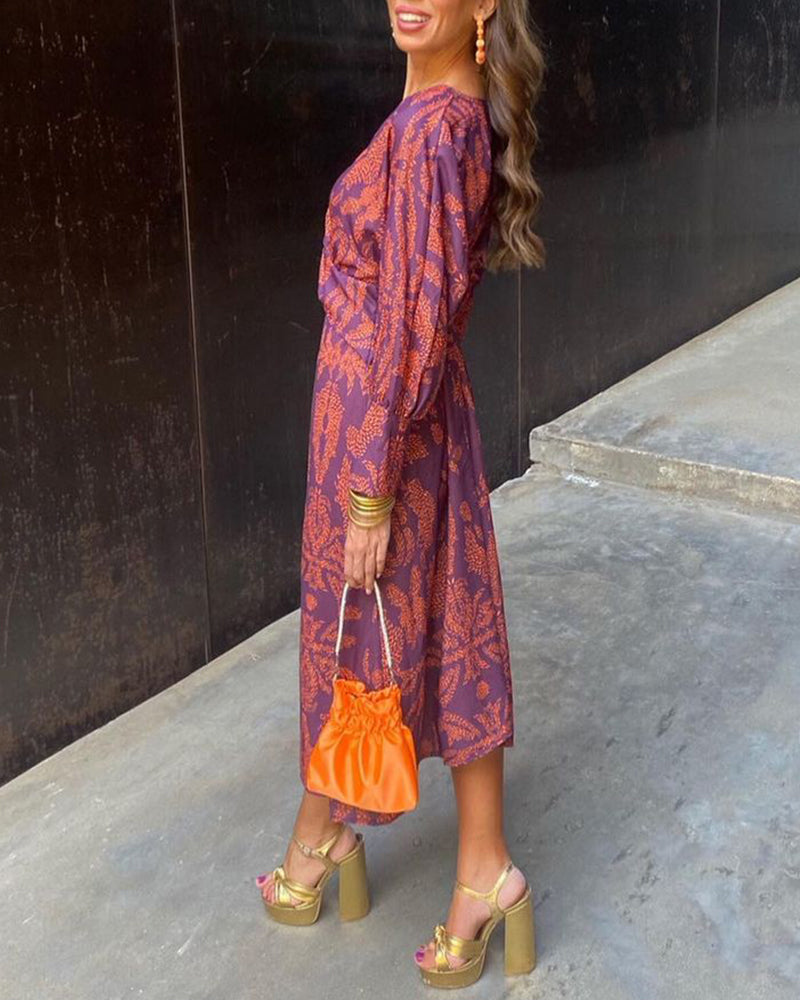 Jasmine | Elegant Long Sleeve A-Line Maxi Dress 4