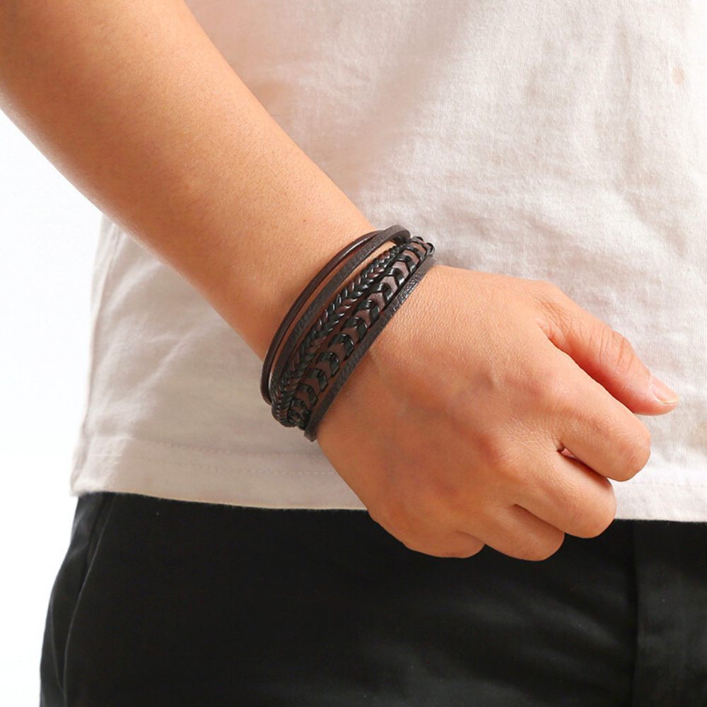 Felix | Braided Leather Viking Bracelet 10