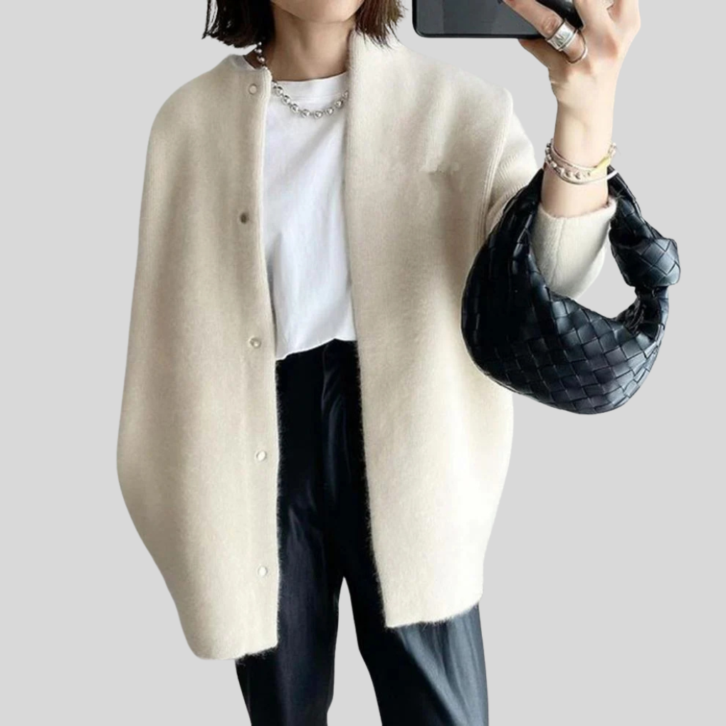 Women's Button-Front Cardigan with Ribbed Cuffs 7
