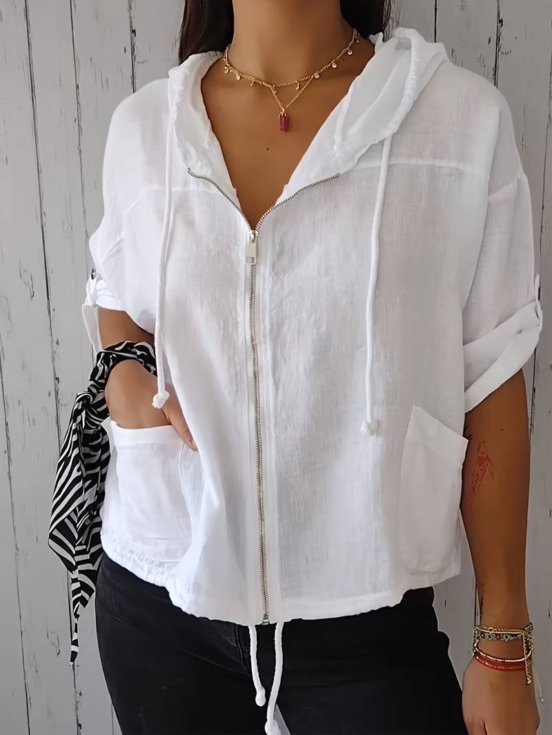 Alice | Classic Short Sleeve Hooded Shirt 1