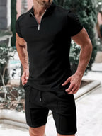 Stuart | Classic Zipper Shirt and Short Set 4