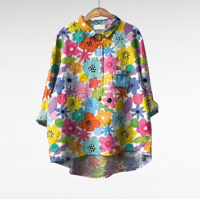 Amaya | Classic MultiColor Floral Blouse 6