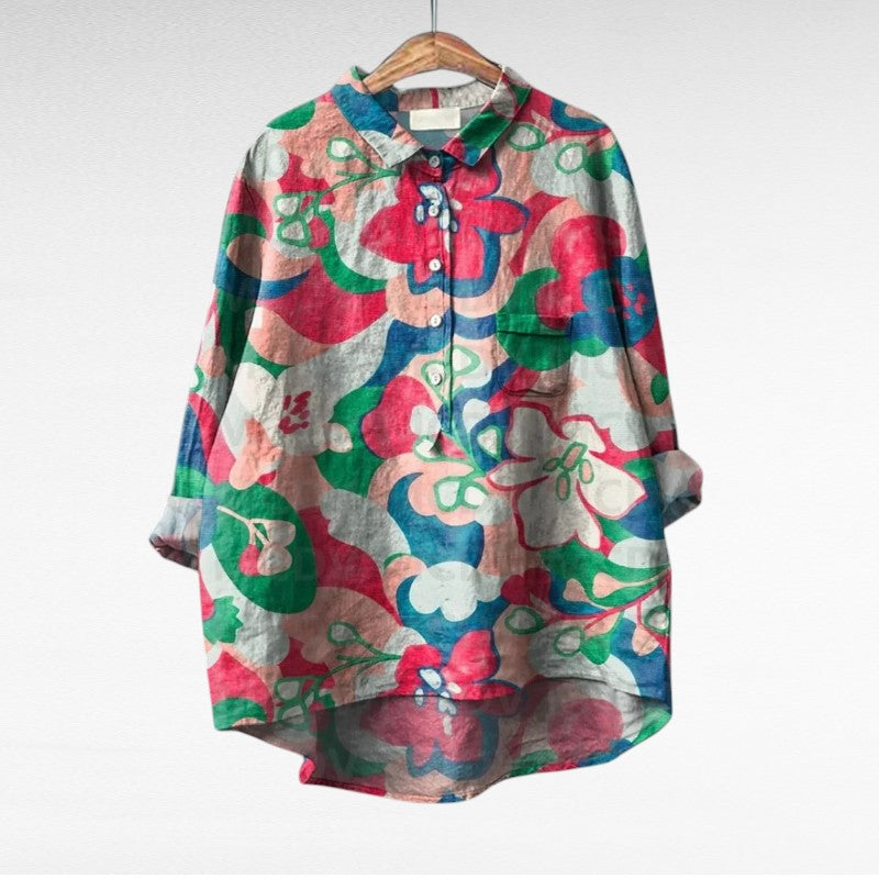 Amaya | Classic MultiColor Floral Blouse 8