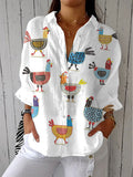 Paloma | Classic Chicken Design Blouse 1