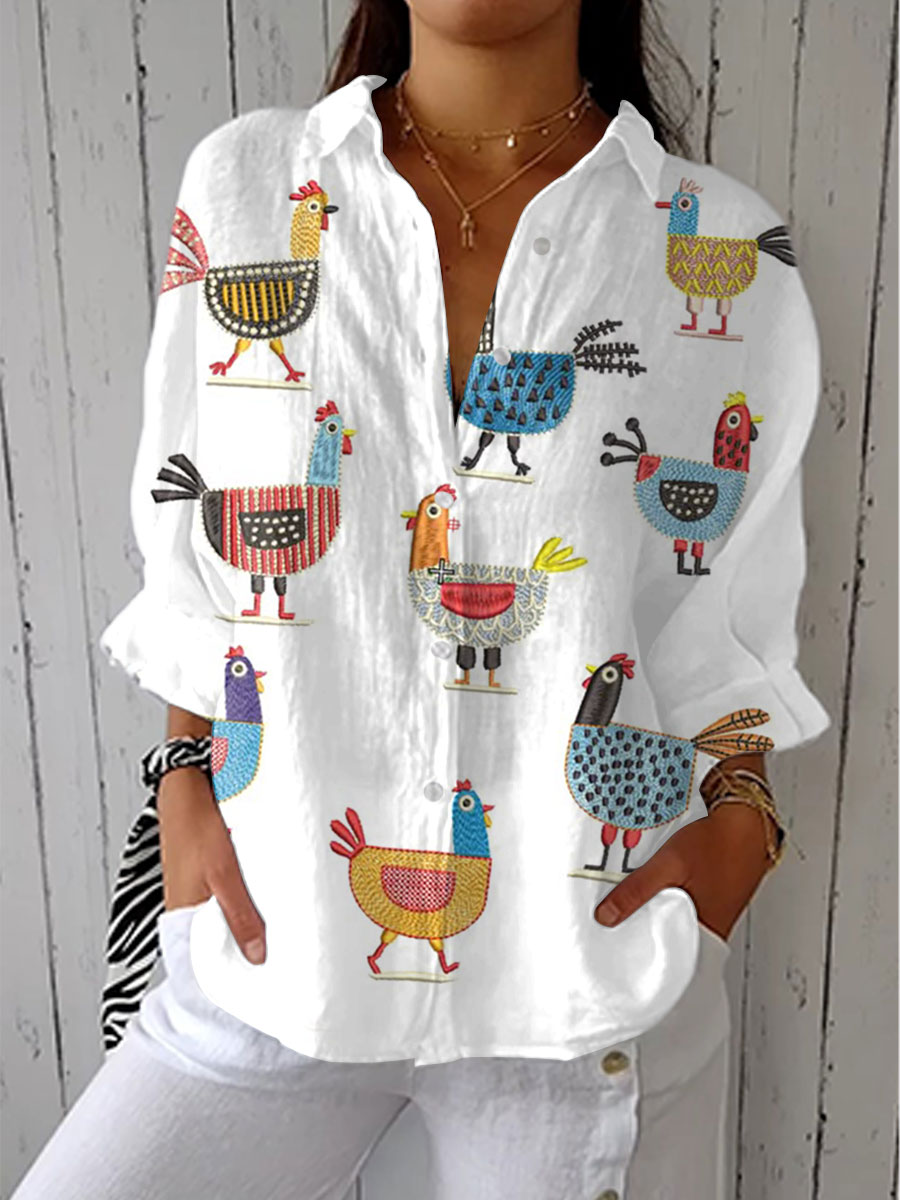 Paloma | Classic Chicken Design Blouse 1