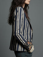 Nina | Classic Retro Bohemian Striped Blazer 3
