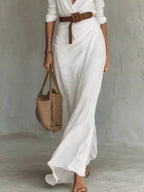 Verity | Elegant Belted Long Sleeve Maxi Dress 9
