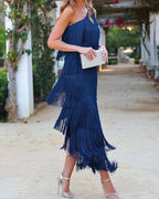 Francesca | Stylish Dropped Shoulders Long Dress 4