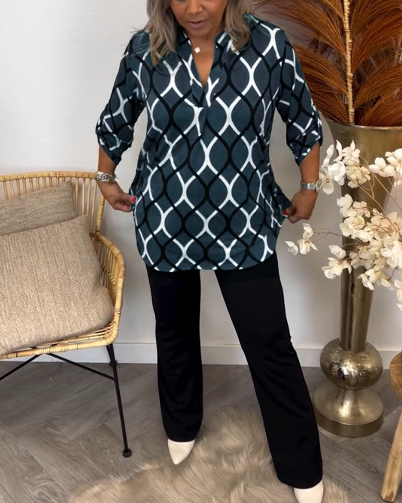 CHRISTABEL | CASUAL LONG-SLEEVE PATTERNED BLOUSE 13