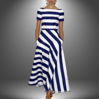 Olivia | Classic Sleeveless Striped Maxi Dress 2