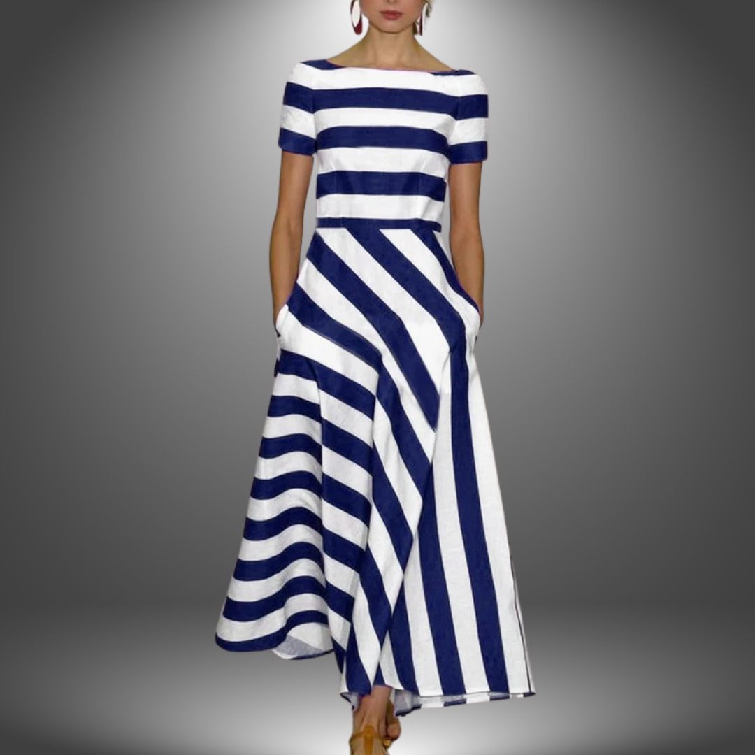 Olivia | Classic Sleeveless Striped Maxi Dress 2