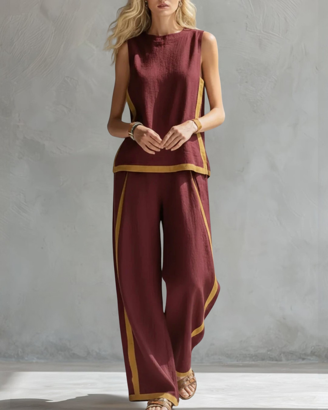 Ivy | Elegant Sleeveless and Wide Pant Set 8
