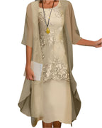 Caroline | Stylish Flowing Sheer Sleeve Midi Dress 2
