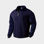 Men's Half-Zip Collared Sweatshirt with Textured Knit 4