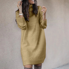 Women's Turtleneck Knit Sweater Dress with Long Sleeves 3