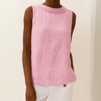 Honora | Casual Sleeveless Roll Collar Top 7