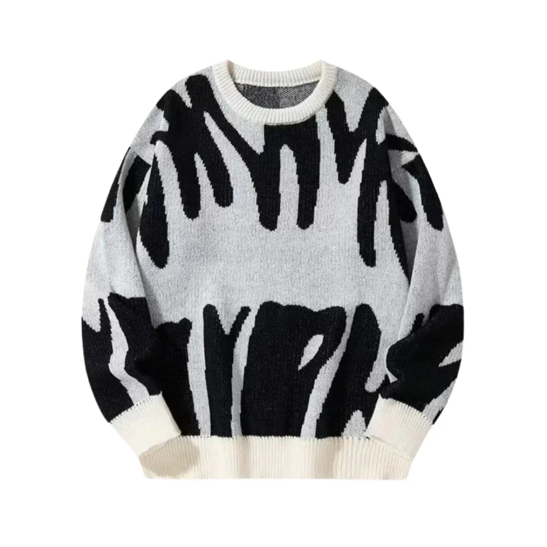 Men's Colorblock Crewneck Sweater with Ribbed Trim 1