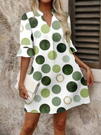 Veda | Stylish Mid Sleeve Dotted Dress 2