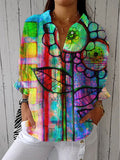 Claribel | Stylish Multicolor Artistic Blouse 1