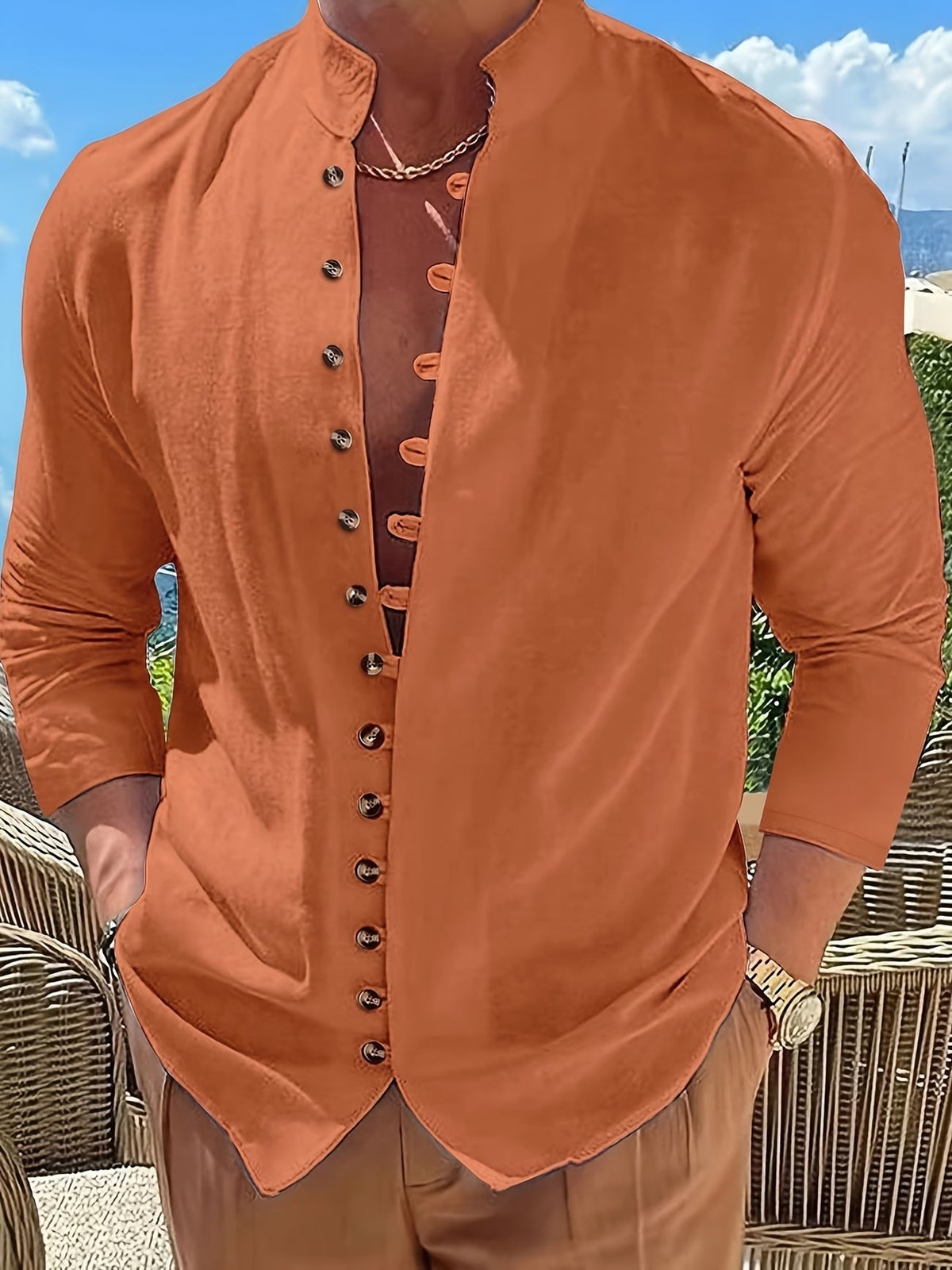 Benedict | Retro Loose Long Sleeve Button-Up Shirt 4