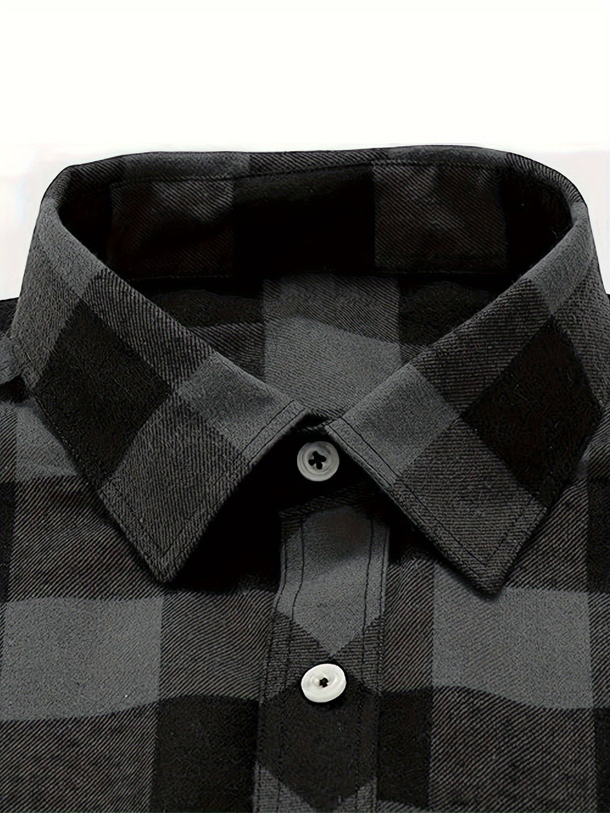 Men's Buffalo Plaid Flannel Shirt Button-Front 35
