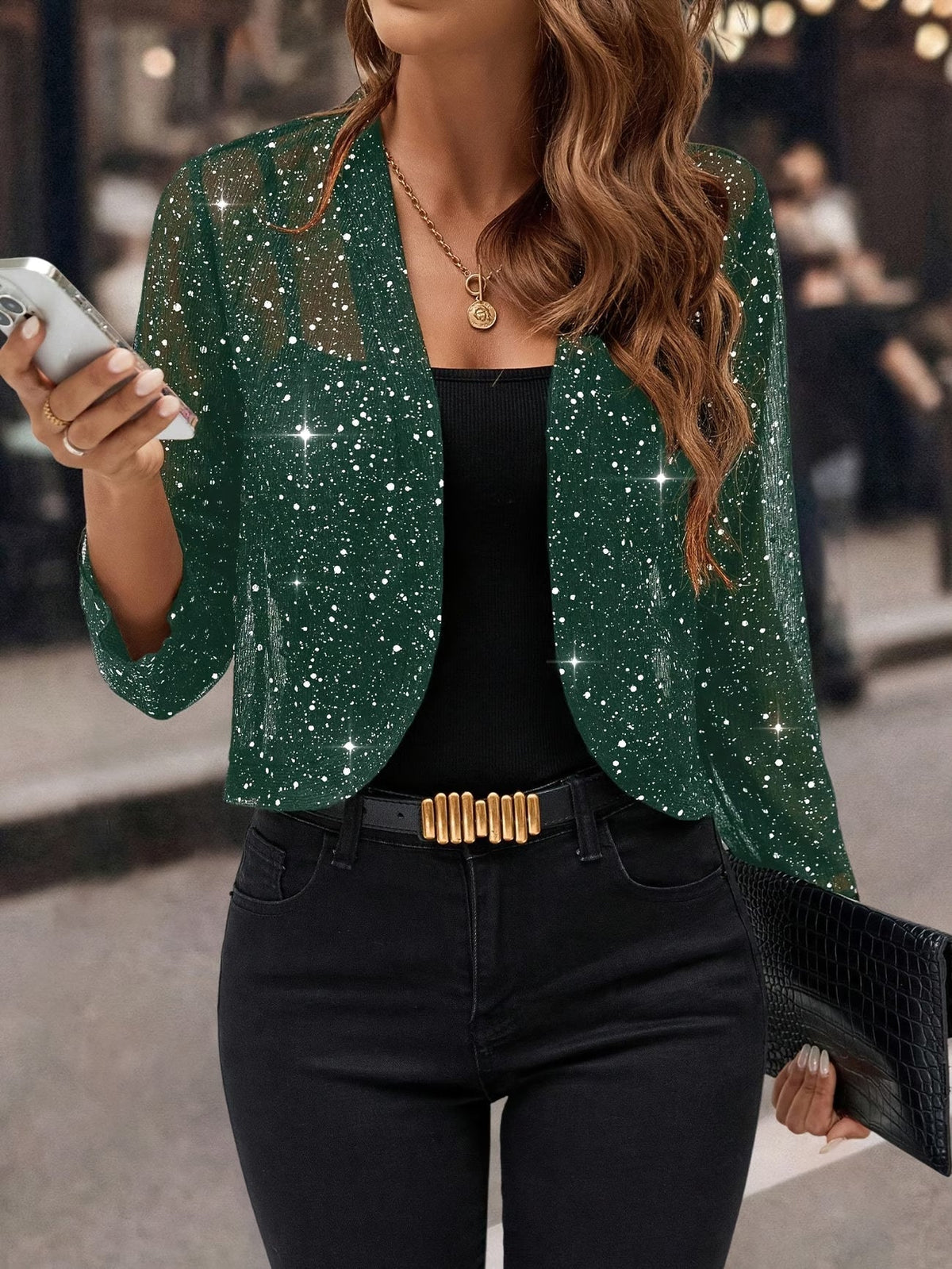 Raina | Stylish Glitter Sequin Cardigan Jacket 2