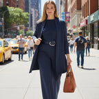 Women's 3-Piece Lounge Set with Long Cardigan and Wide-Leg Pants 8