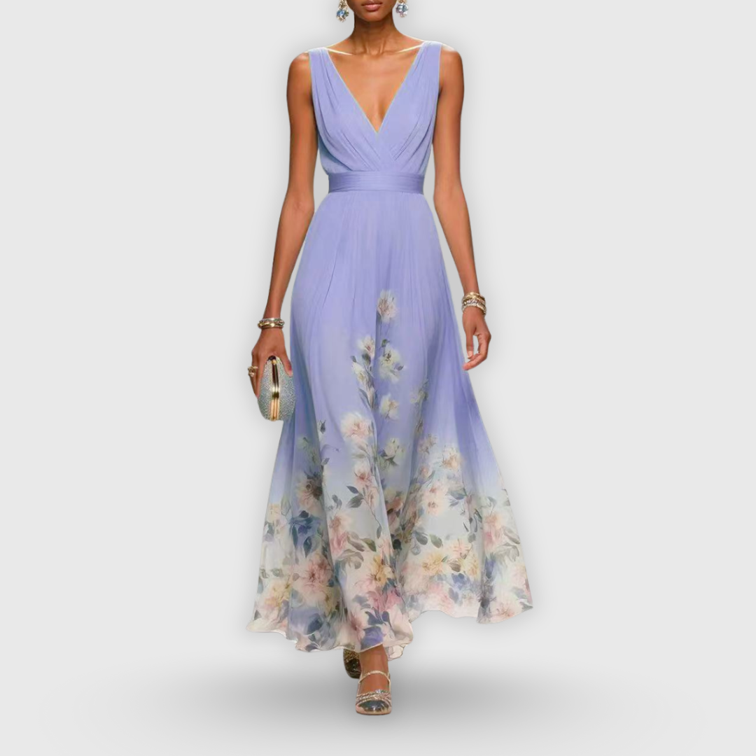 Sharon | Elegant Sleeveless Floral Dress 3