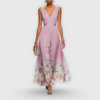 Sharon | Elegant Sleeveless Floral Dress 2
