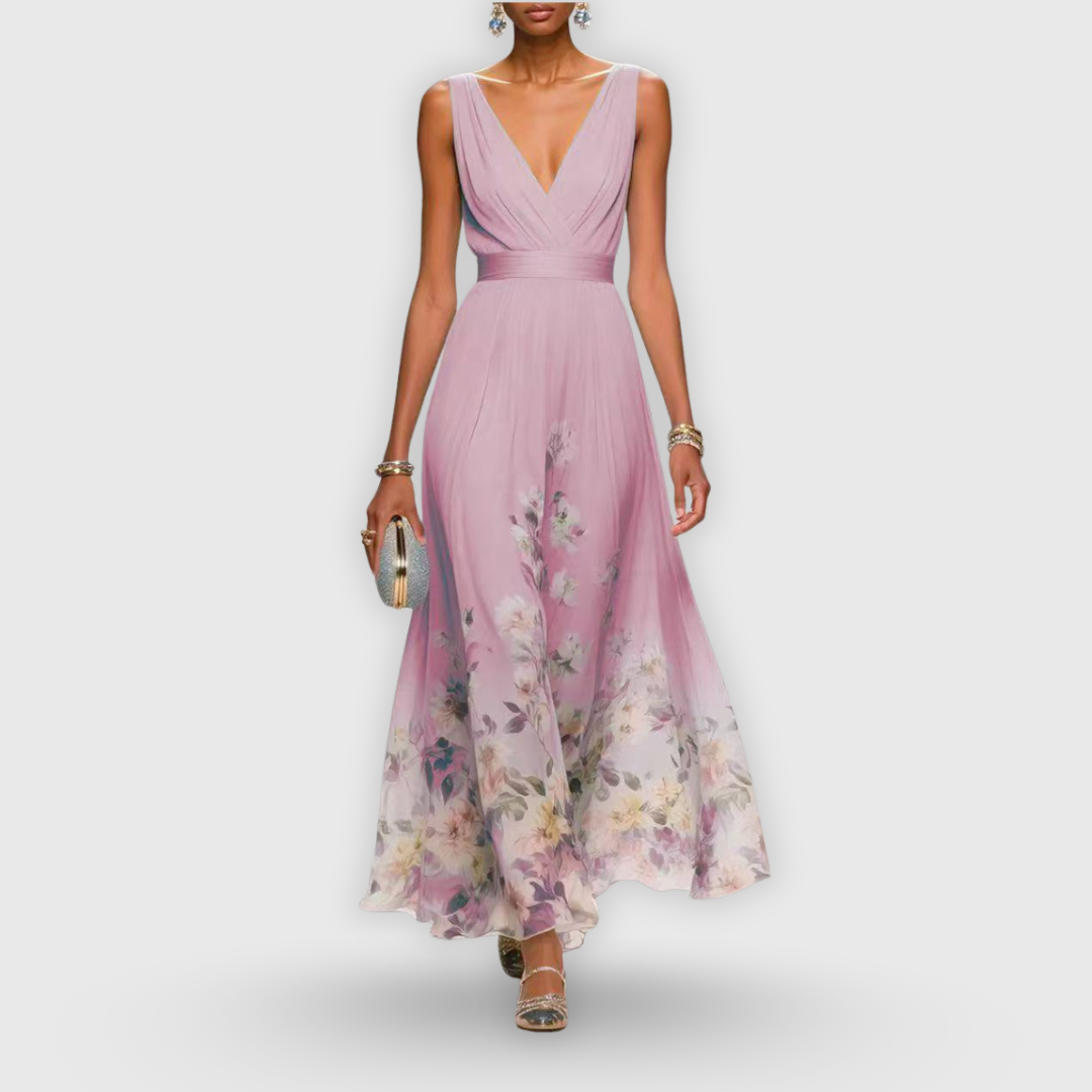 Sharon | Elegant Sleeveless Floral Dress 2