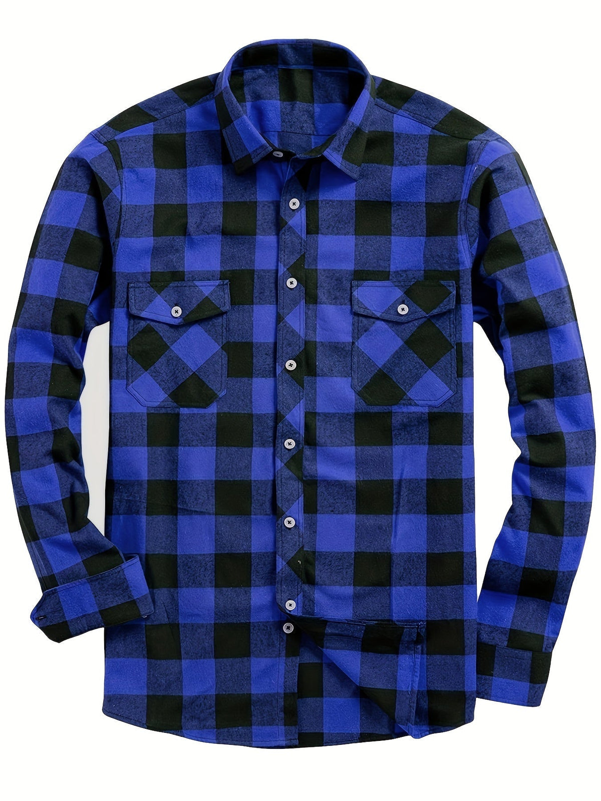 Men's Buffalo Plaid Flannel Shirt Button-Front 19